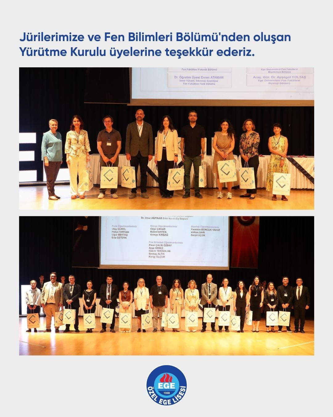 Özel Ege Lisesi 21. Fen Araştırma Projeleri Yarışm