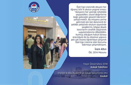 İrem Altın, 2014 ÖEL Mezunu